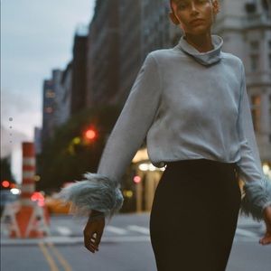 Zara Jacquard Feather Top Small. Worn a few times- great condition